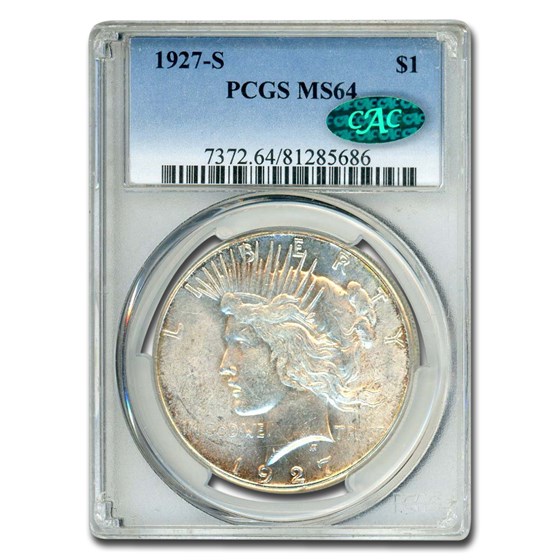 1927-S Peace Dollar MS-64 PCGS (CAC) 1927-S Peace Dollar MS-64 PCGS (CAC)